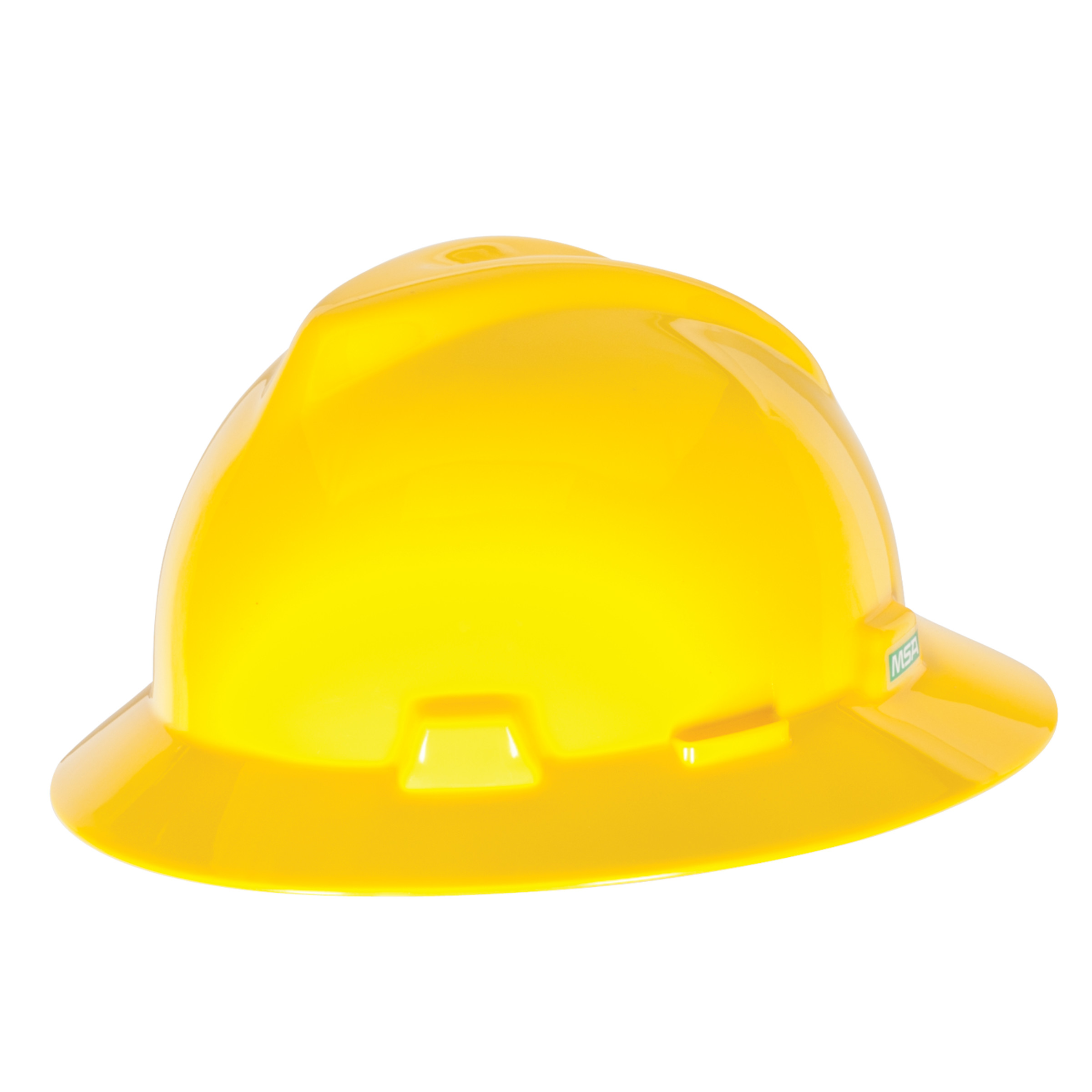 V-Gard Slotted Full-Brim Hat, Yellow, w/Fas-Trac III Suspension
